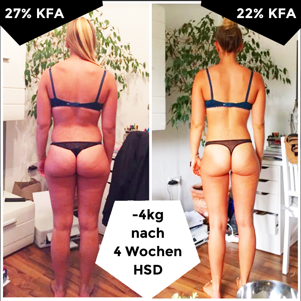 4 kg weniger Fett nach 4 Wochen HSD
